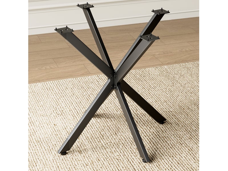  Table basse carrée avec structure en x et pieds réglables pour salon, chambre et bureau, 80 × 80 × 75 cm  - Conforama E