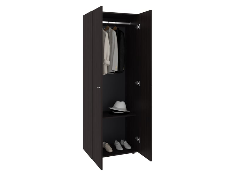  Armoire de 170 cm avec 2 portes et penderie, noyer  - Conforama A