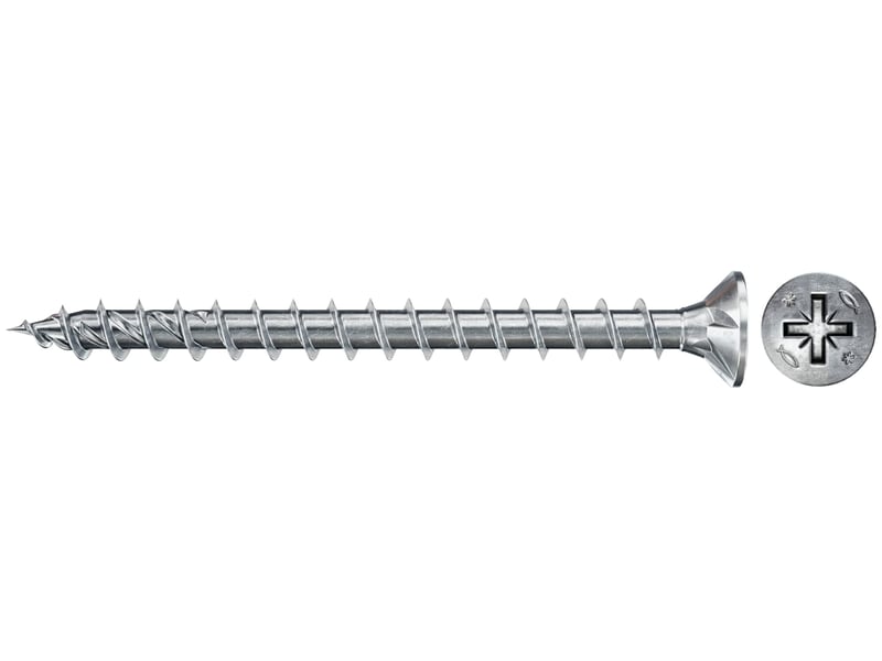  Fischer - vis bois zinguées blanc - 400 vis power-fast fpf-ii-czf ø6 x 50 mm, tête fraisée pz, filetage total - fischer  - Conforama A