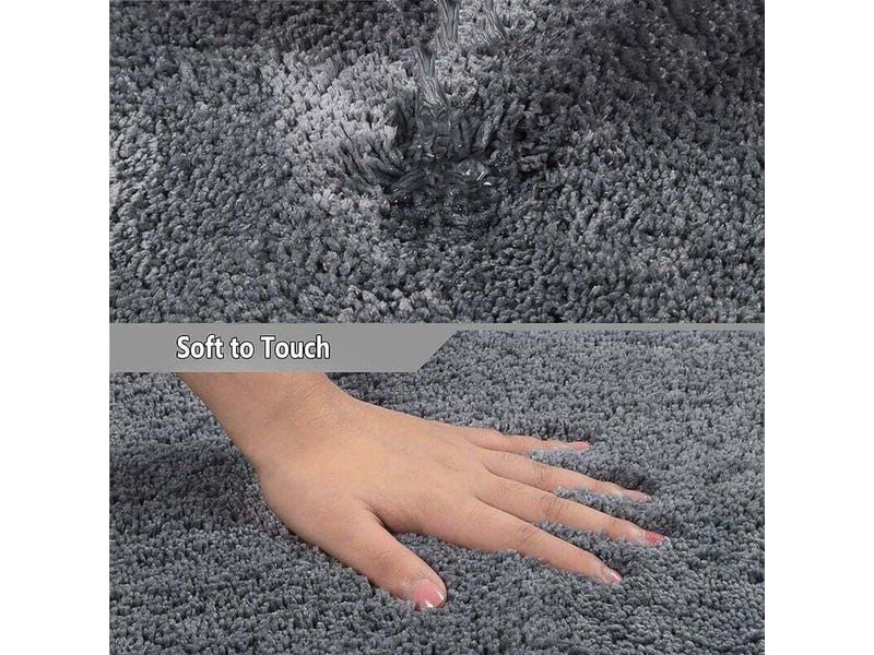  Tapis de douche rond festonné, tapis de douche quart de rond en microfibre, lavable en machine, antidérapant, gris, 45x100cm  - Conforama C