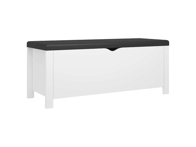  Boîte de rangement, coffre de rangement coussin blanc 105x40x45 cm bois d'ingénierie  - Conforama A