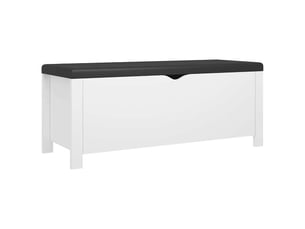 Boîte de rangement, coffre de rangement coussin blanc 105x40x45 cm bois d'ingénierie