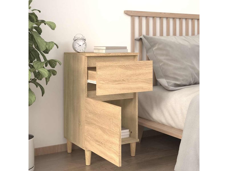  Lot de 2 tables de chevet - cabinet de chevet - table de nuit chêne sonoma 40x35x70 cm  - Conforama B