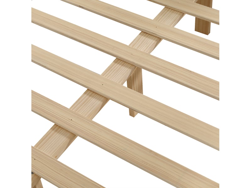 Lit simple 120x200 cm avec bureau et rangements, blanc, sans matelas - Conforama E