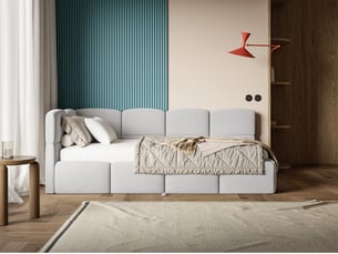 Lit 2 places 170x190 cm SELSEY Cloudy coloris gris