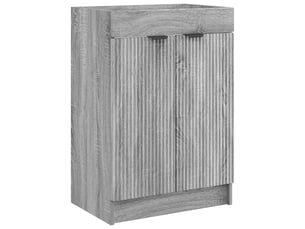 Armoire sous évier de salle de bain, meuble de rangement sonoma gris shl2502