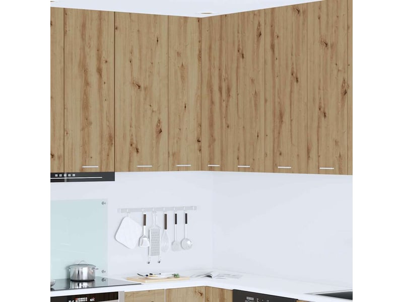  Meuble de rangement cuisine, armoire suspendue chêne artisan et blanc 57x57x100cm  - Conforama B