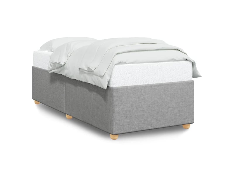  Lit simple- lit adulte -  cadre de lit sans matelas gris clair 80x200 cm tissu  - Conforama A