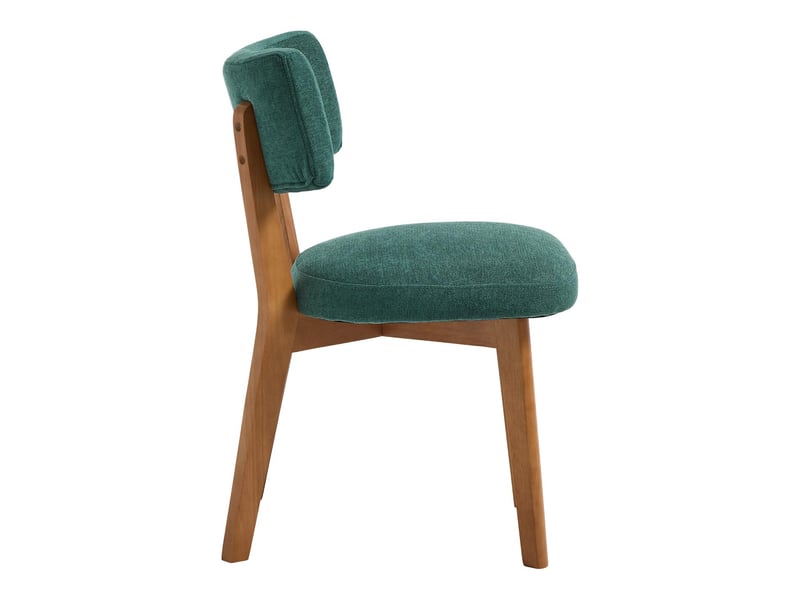  Lot de 2 chaises de salle à manger en tissu vert, pieds en bois massif W3056P470856 - Conforama B
