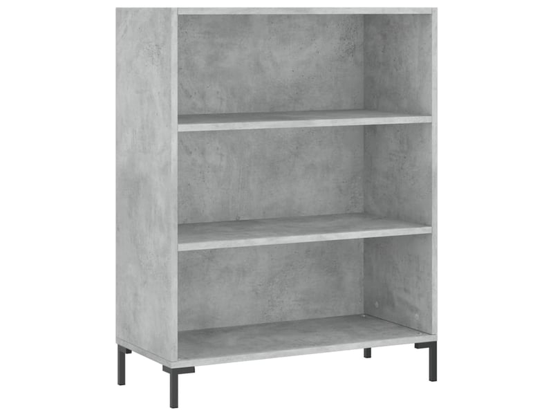  Bibliothèque, meuble de rangement salon gris béton 69,5x32,5x90 cm bois d'ingénierie  - Conforama A