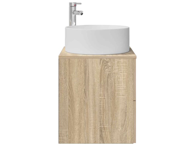 Vanité de lavabo mural, meuble de rangement chêne sonoma 49.5x44.5x65.5 cm - Conforama D