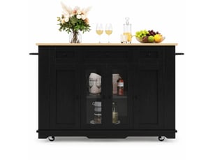 Îlot de cuisine avec plateau rabattable et rangements en mdf 151,5×60×91,7 cm noir et naturel