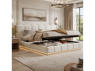 Lit coffre 180x200 cm   Fay Lum coloris blanc