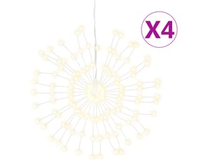 Étoile rayonnante de noël 140 led 4 pcs blanc chaud 17 cm