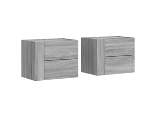 Lot de 2 tables de chevet - cabinet de chevet - table de nuit murales sonoma gris 45x30x35 cm
