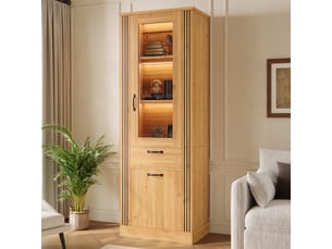 Vitrine coloris naturel <strong></strong> <strong>Qualité haut de gamme</strong> - 62 cmx180 cm