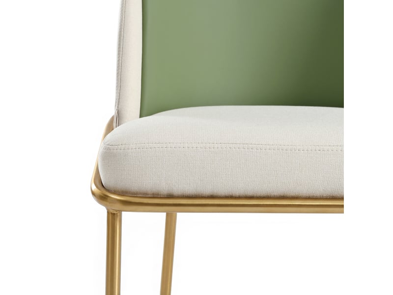  Lot de 2 chaises de salle à manger,55x55x85 cm,similicuir pvc,vert et doré  - Conforama D