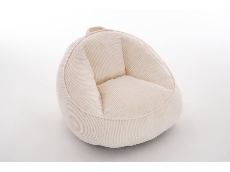  Fauteuil poire beige en velours côtelé pour adultes et enfants  - Conforama A