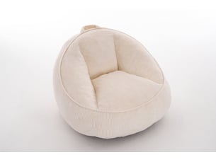 Fauteuil poire beige en velours côtelé pour adultes et enfants