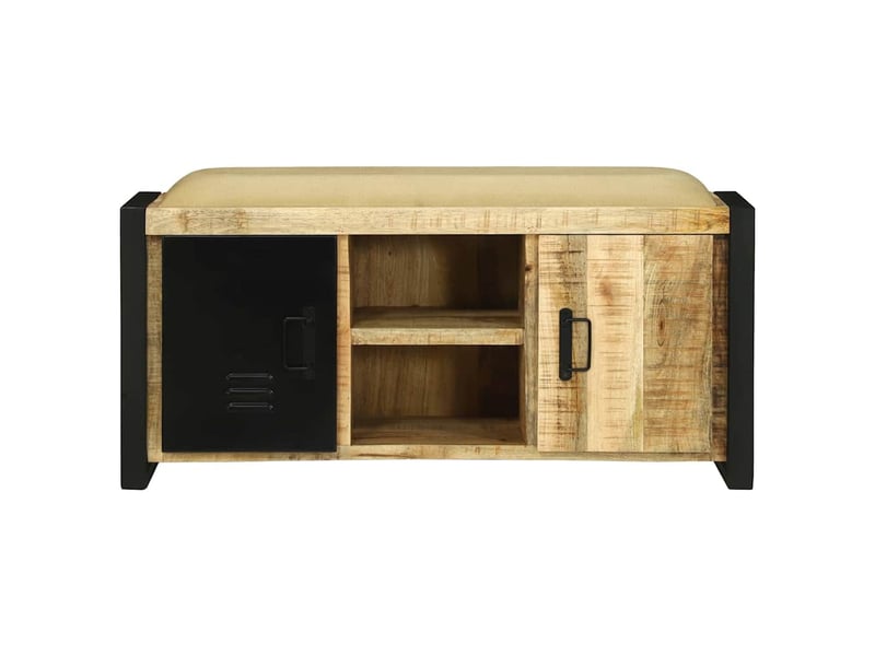  Banc d'entrée marron 100x35x50 cm bois de manguier massif  - Conforama E