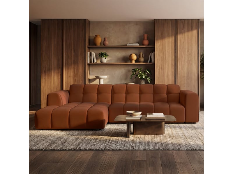  Selsey boloon - canapé d'angle - 300 cm - velours cuivre Boloon - Conforama B
