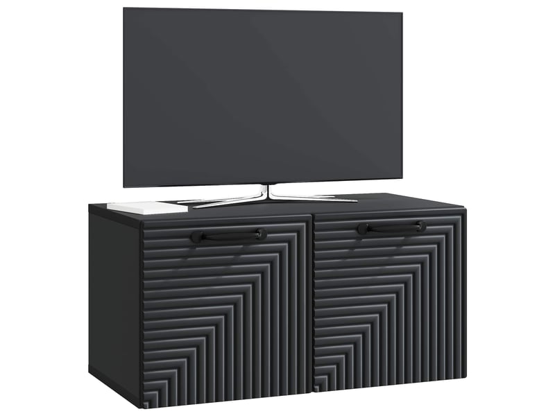  Meuble tv - banc tv - meuble de rangement mural noir 59,5 x 31 x 30 cm bois d'ingénierie  - Conforama C
