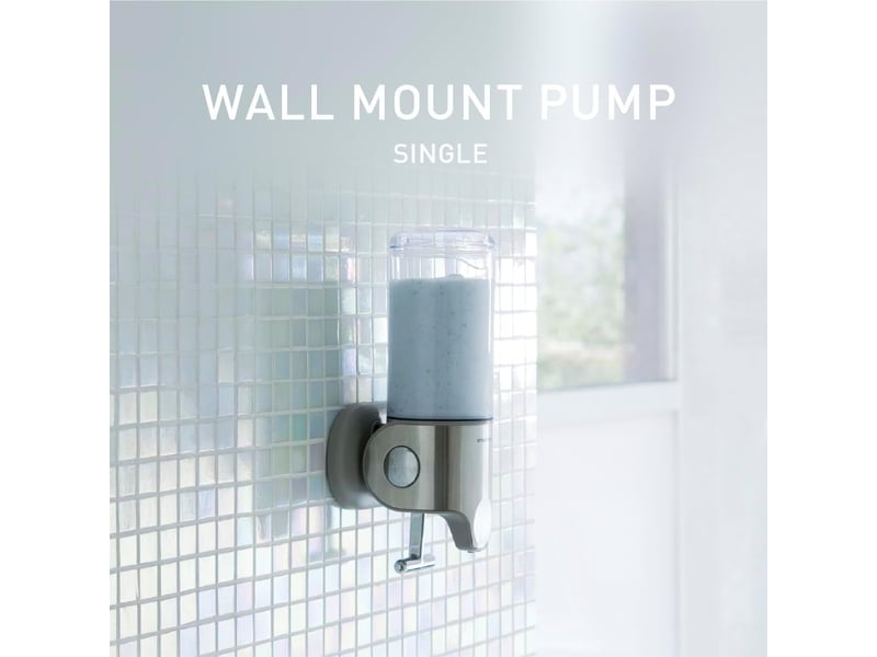  Distributeur savon mural 444 ml pour douche et salle de bain, pompe murale à levier en t ergonomique, acier inoxydable brossé  - Conforama E