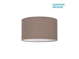 Fabrilamp nicole plafonnier textile taupe avec diffuseur, 3 x e27, ø 40 cm