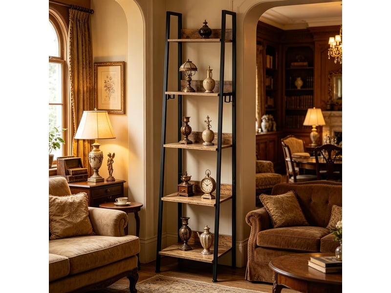  Bibliothèque escalier ouverte, étagère de rangement polyvalente pour salle de bain et salon  - Conforama E