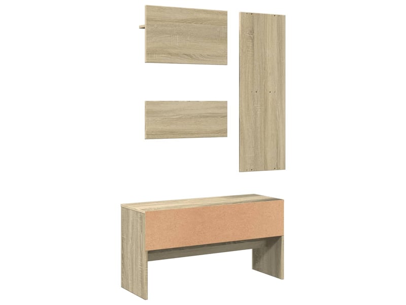  Ensemble de meubles de couloir 4 pcs chêne sonoma  - Conforama D