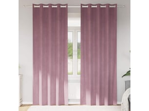 Lot de 2 rideaux, rideaux de fenêtre rose foncé 140 x 245 cm velours cf44113