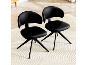 Lot de 2 chaises de salle à manger pivotantes,style scandinave,pu,noir