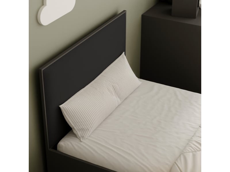  Lit coffre sashi - 90x200 cm - avec matelas - tissu velours - noir noir SASHI - Conforama D