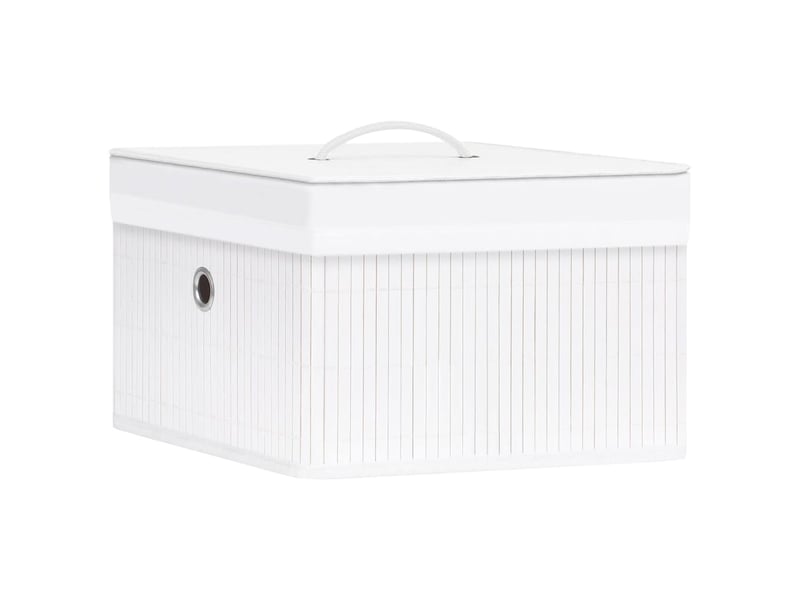  Boîtes de rangement en bambou 4 pcs blanc  - Conforama A