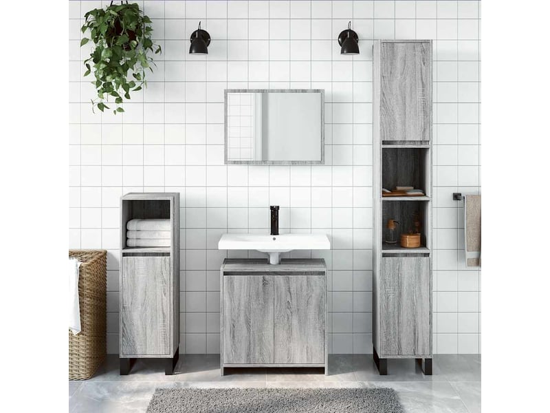  Ensemble de meubles de salle de bain 2 pcs sonoma gris cf63646  - Conforama C