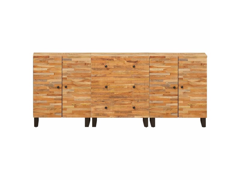  Buffet - bahut - meuble de rangement 3 pc 60 x 33 x 75 cm bois de mangue massif marron  - Conforama E