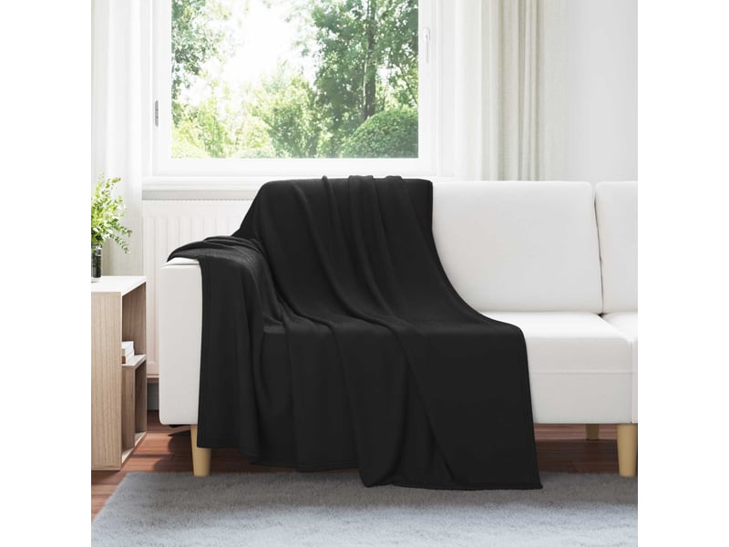  Plaid canapé noir 200x150 cm 0.42 kg polaire  - Conforama B
