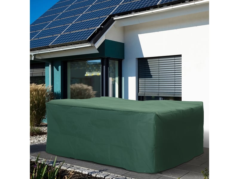  Housse protection salon jardin rectangulaire 210×140×80 cm, tissu oxford 600d étanche, verte  - Conforama D
