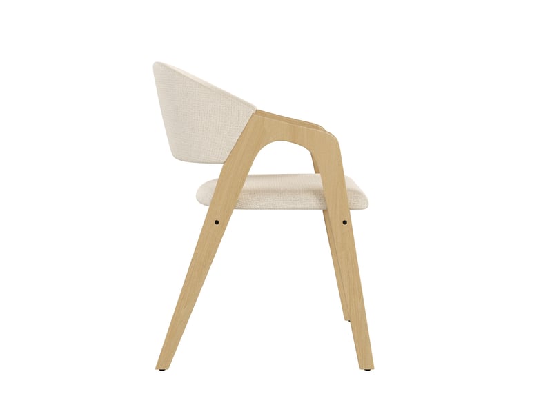  Lot de 2 chaises de salle à manger avec accoudoirs 55.5x60x83 cm beige et naturel  - Conforama R
