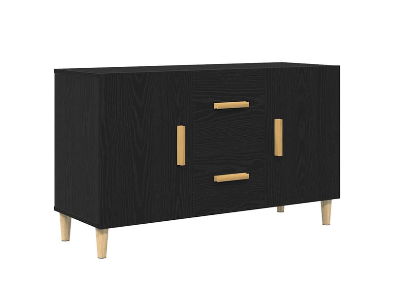  Buffet - bahut - meuble de rangement chêne noir 100x36x60 cm bois d'ingénierie  - Conforama A