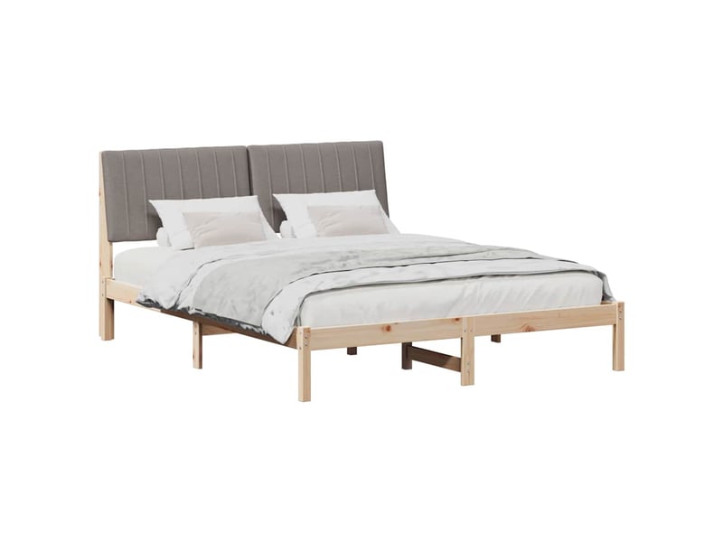  Lit double- lit adulte -  cadre de lit avec tête de lit marron 160 x 200 cm pin massif  - Conforama B