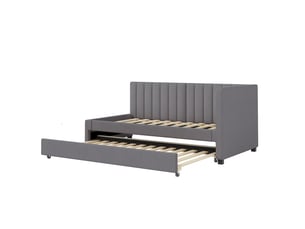 Lit simple 90x200 cm    coloris gris