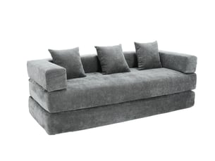 Canapé modulable chenille block ultra doux avec poches latérales rangement diy combinable antidérapant