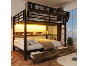 Lit superposé 140x200 cm <strong>OKWISH</strong>  <strong></strong> coloris noir