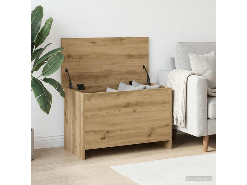  Coffre de rangement, boîte de rangement de rangement chêne artisanal 80x40x50 cm  - Conforama D
