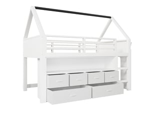 Lit mezzanine 90x200 cm   IKSETERA TRADING LTD coloris blanc