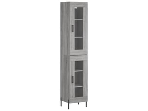 Buffet haut - bahut - meuble de rangement sonoma gris 34,5x34x180 cm bois d'ingénierie