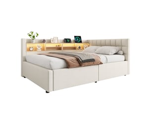Lit mezzanine 140x200 cm <strong></strong>  <strong></strong> coloris beige
