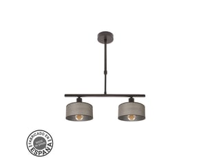 Lampe de plafond fabrilamp gilda marron 2 x e14 hauteur réglable 39-56 cm 43x14 cm
