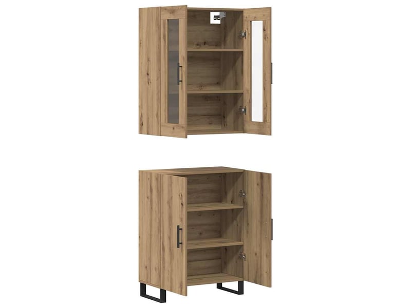 Buffet - haut armoire 2 pc chêne artisanal 69,5 x 34 x 180 cm - Conforama E